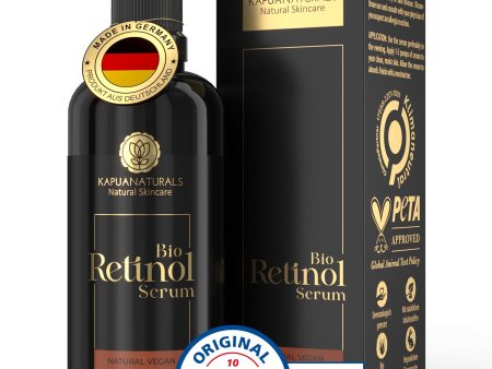 Retinol puro para la cara • 100 ml • ORGÁNICO Vegano • Retinol Serum • Para una piel radiante y clara sin granos • +Vitamina C +Hialurón • Cosmética natural y sostenible • de Alemania Embalaje Deteriorado Cheap