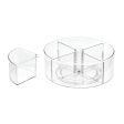 iDesign The Home Edit Series, Bandeja giratoria dividida de plástico reciclado, Lazy Susan Embalaje Deteriorado For Discount