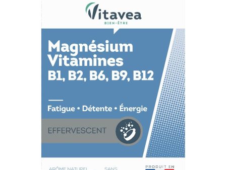 Vitavea Bien-être - Magnesio y Vitaminas B1, B2, B6, B9, B12 - Reducción de la Fatiga - Relajación y Descanso - 24 Comprimidos Efervescentes - Fabricado en Francia Embalaje Deteriorado (Cad: 30 09 2026) Cheap