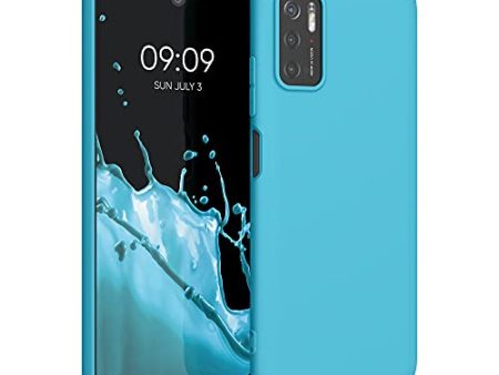 Funda kwmobile para Xiaomi Poco M3 Pro 5G - TPU y Silicona con Bordes elevados - Azul Celeste Embalaje Deteriorado on Sale