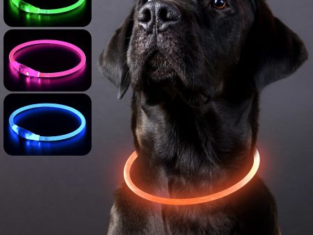 Collar Luminoso Perro Recargable, Collar Luz Perros Impermeable, Collar LED Perro para Perros de todos los tamaños, Collar Reflectante Perro de Seguridad-Verde Reacondicionado on Sale