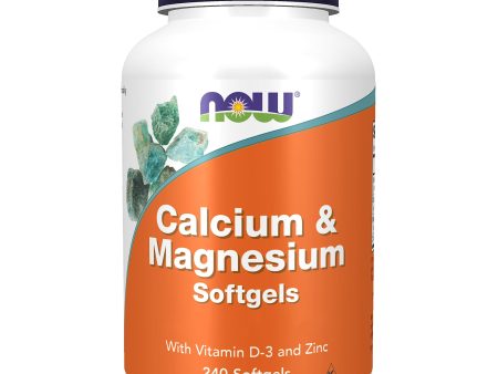 Now Foods, Calcium & Magnesium Softgels, 240 Cápsulas blandas, Probadas en Laboratorio, Vitamina D3, Zinc, Sin Gluten Embalaje Deteriorado (Cad: 31 10 2025) For Cheap