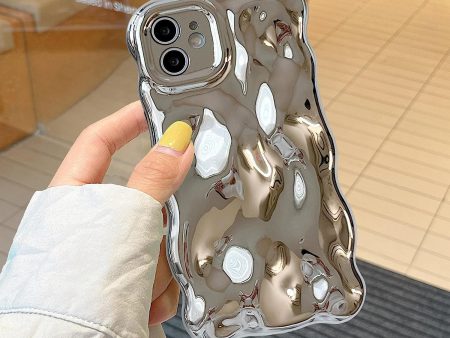 Funda para iPhone 11 de 6,1 pulgadas con diseño de ondas rizadas plateadas Embalaje Deteriorado Supply