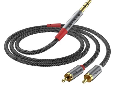 ANYPLUS Cable Jack a 2 RCA con HiFi Sonido, Cable de Audio 2 RCA a Jack 3.5mm, Minijack a RCA Macho Audio Estéreo Cable para Móvil Tablet PC iPod Amplificador Altavoz TV DVD Embalaje Deteriorado For Cheap