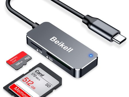 Lector de Tarjetas SD, Beikell USB C Lector de Tarjetas SD Micro SD USB 3.0 Adaptador Tarjetas de Memoria - Soporta SD SDXC Micro SD Micro SDXC SDHC MMC, Compatible con MacBook Pro iPad Pro Air Galaxy Embalaje Deteriorado on Sale