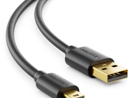 Cable deleyCON 1,5m Mini USB 2.0 de Alta Velocidad para Carga y Datos - Negro Embalaje Deteriorado on Sale