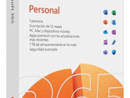 Microsoft 365 Personal - 1 persona - Para PC Mac tabletas teléfonos móviles - Suscripción de 12 meses Embalaje Deteriorado Fashion