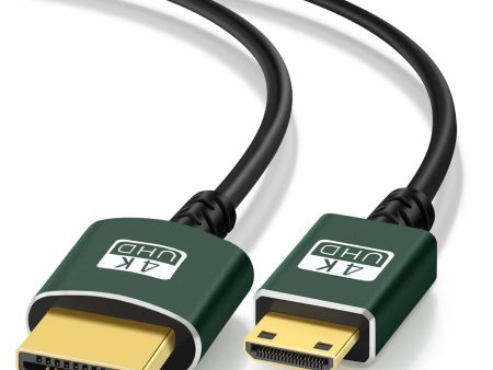 Cable Mini HDMI a HDMI Ultra Fino 1M, Flexible y Delgado Cable HDMI Mini soporta 3D 4K@60Hz 18gbps 1080p Para Nikon Canon digital slr,Cámaras,Computadoras portátiles,Tableta Embalaje Deteriorado Online Hot Sale