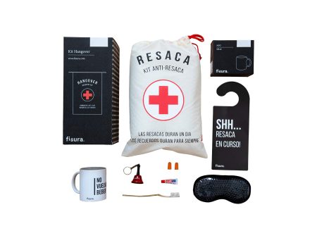 Kit de resaca Fisura - Kit de regalo para bodas, cumpleaños y fiestas. Kit de supervivencia unisex. Regalo gracioso para amigos. 8 productos Embalaje Deteriorado Online